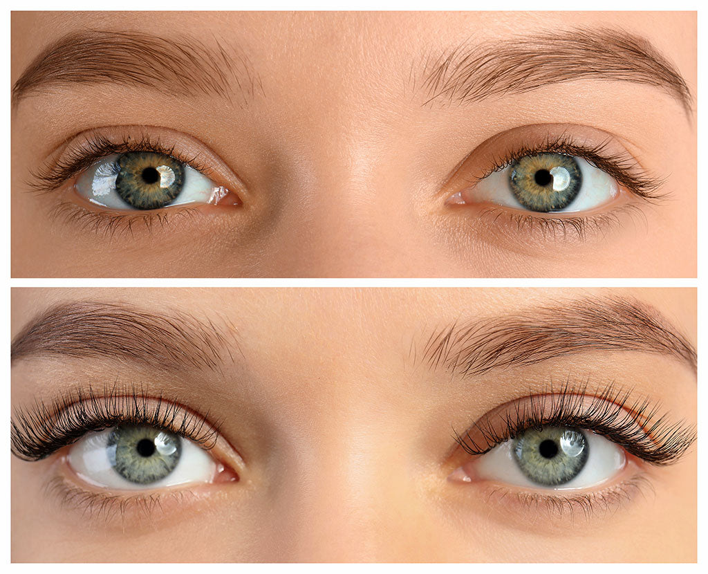 natural eyelash extensions before and after