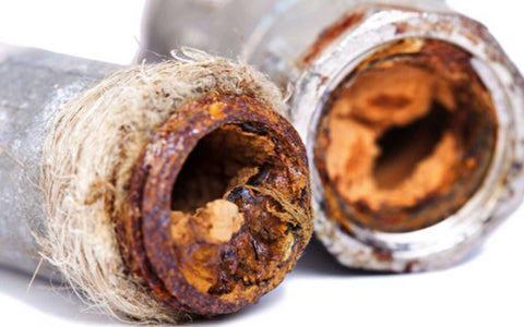 old dirty pipe with corrosion