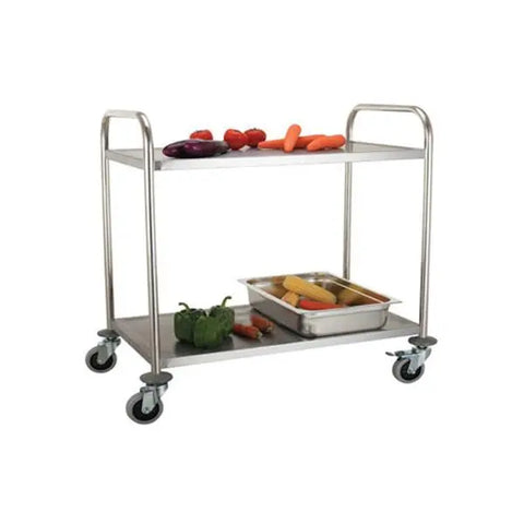 2 Tier Stainless Steel Trolley, Round Tube 1 Honesty Sales