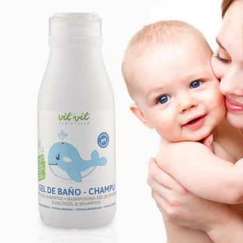 Bath Gel and Shampoo for Children suitable for the hair care