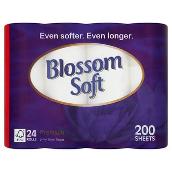 Blossom Soft White Luxus-Badezimmerpapier, 24 Rollen