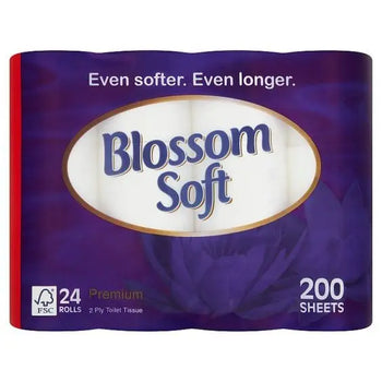 Papier hygiénique de luxe blanc doux Blossom, 24 rouleaux