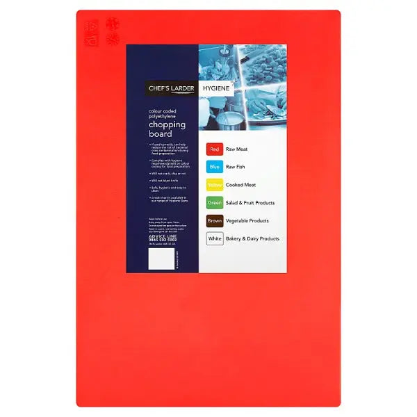 Chefs Larder Hygiene Chopping Board Red 45x30cm(Case of 10)