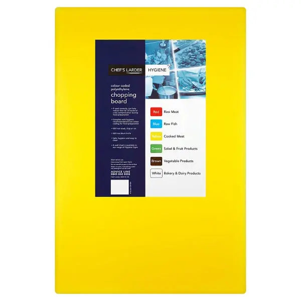 Chefs Larder Hygiene Chopping Board Yellow 45x30cm (Case of 10)