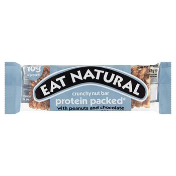 Eat Natural proteinreicher, knuspriger Nussriegel mit Erdnüssen und Schokolade, 45 g (Karton mit 12 Stück)