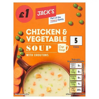 Jacks Hähnchen-Gemüse-Cup-Suppe mit Croutons 110 g (7er-Pack)