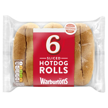 Warburtons Sliced Hot Dog Rolls