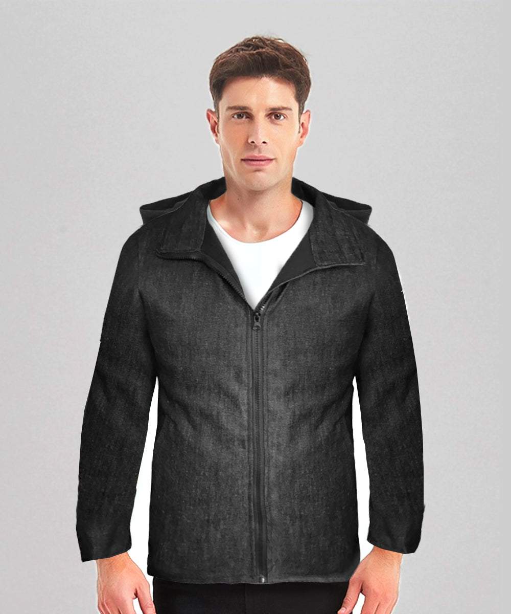 Stab-resistant suit with long sleeves and a hooded jacket