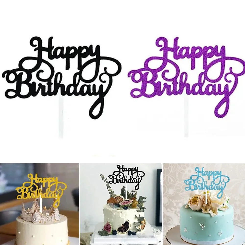 JJYY 5 Stück Kuchen-Flaggen-Topper, Geburtstagsparty-Dekorationen, Kinder-Kuchenaufsatz, alles Gute zum Geburtstag, Cupcake-Topper, Geburtstagsparty-Zubehör