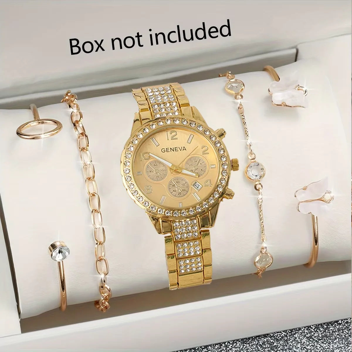 Luxuriöses Damen Quarzuhr Set: Glanz & Eleganz für jede Frau