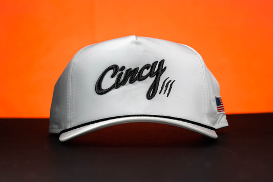 Rope Hat - White (Orange Logo) – The Cincy Hat