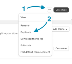 Duplicating your Shopify theme