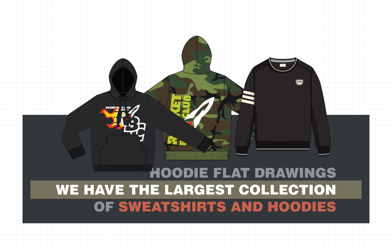 Hoodie Flat Drawing Vecfashion Templates