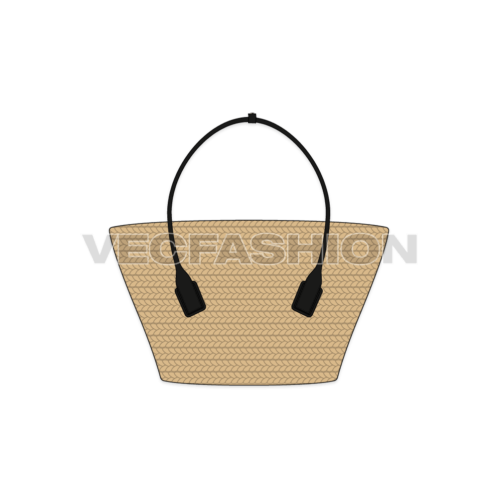 Crochet Tote Bag Flat Sketch - VecFashion