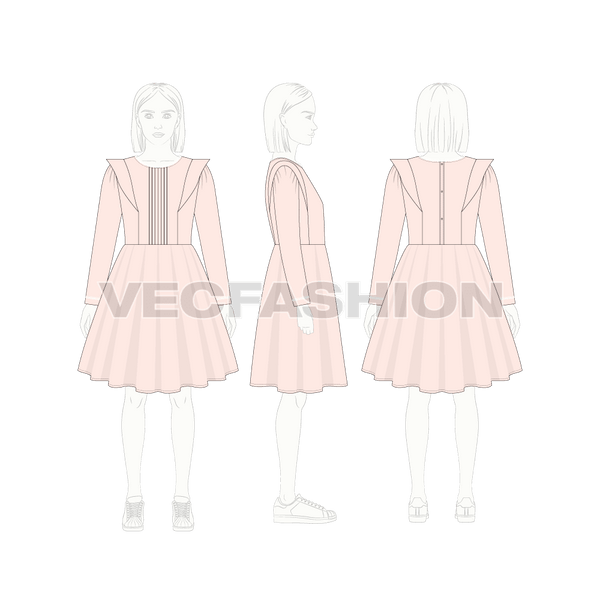 Girl's hiking outfit Design Template