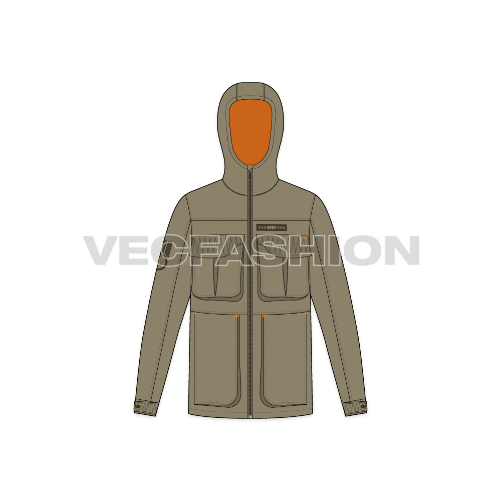 Mens Army Field Jacket - VecFashion Templates