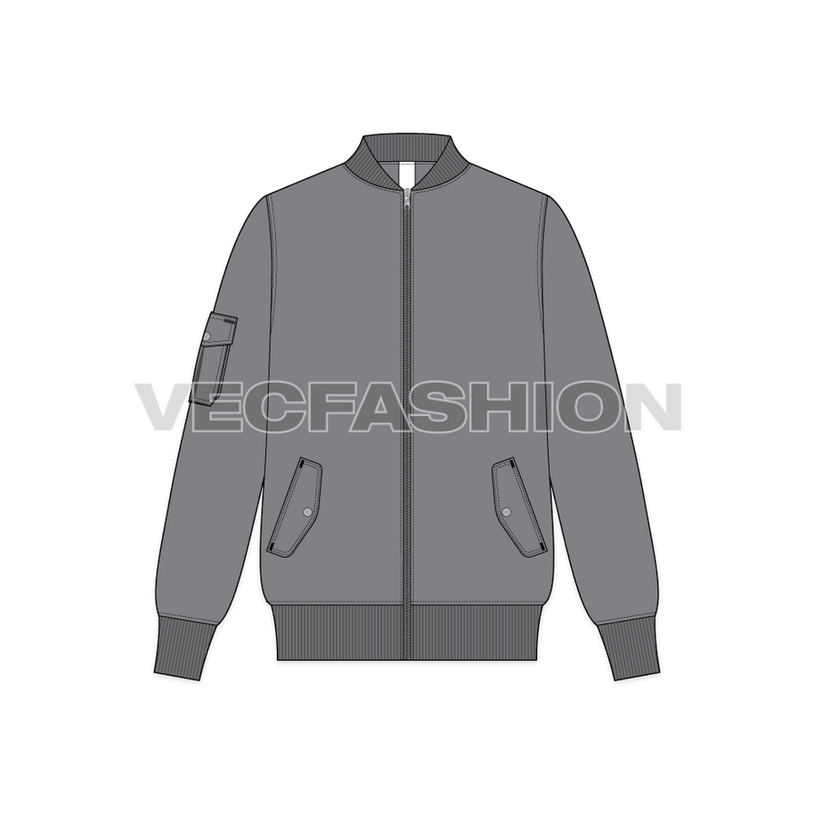 Mens Bomber Jacket Vector - VecFashion