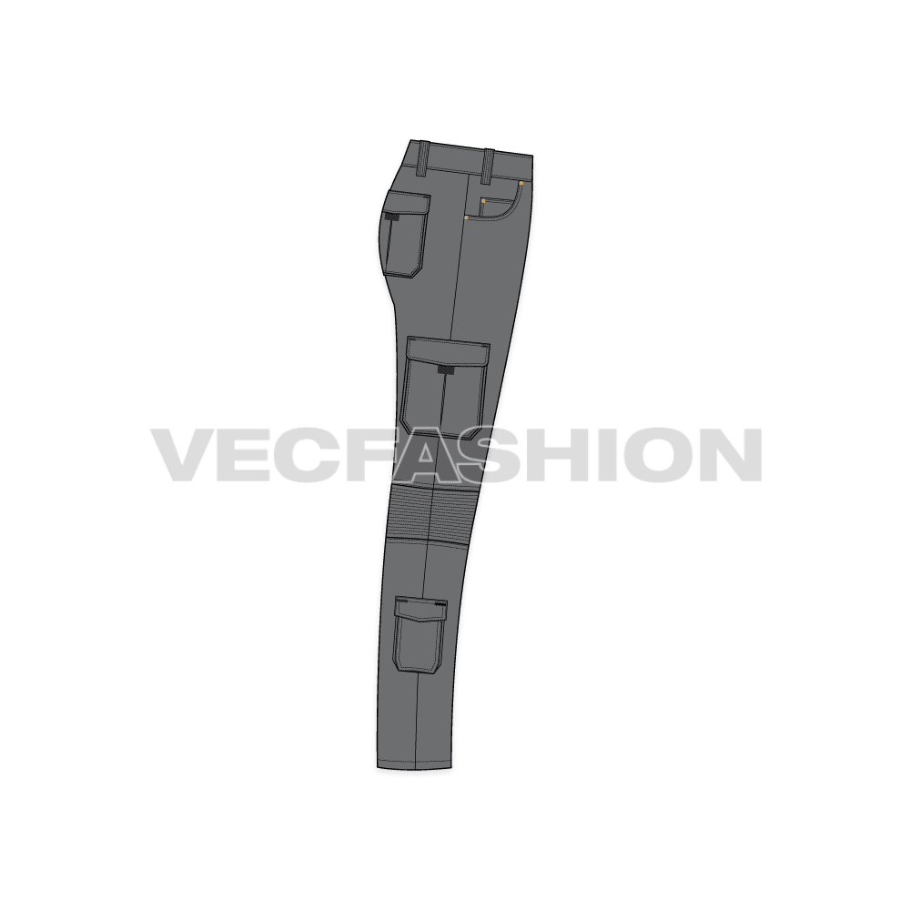 Mens Cargo Pants Template - VecFashion Templates