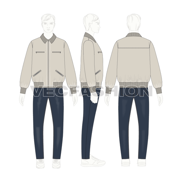 Men's flight jacket design template Stock Vector by ©ivelly 31111449