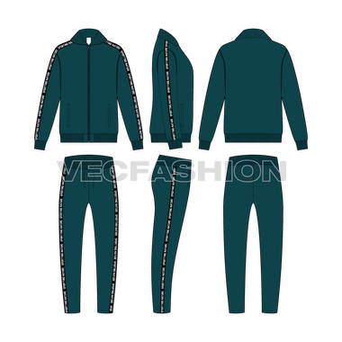 Mens Running Tracksuit - VecFashion Templates