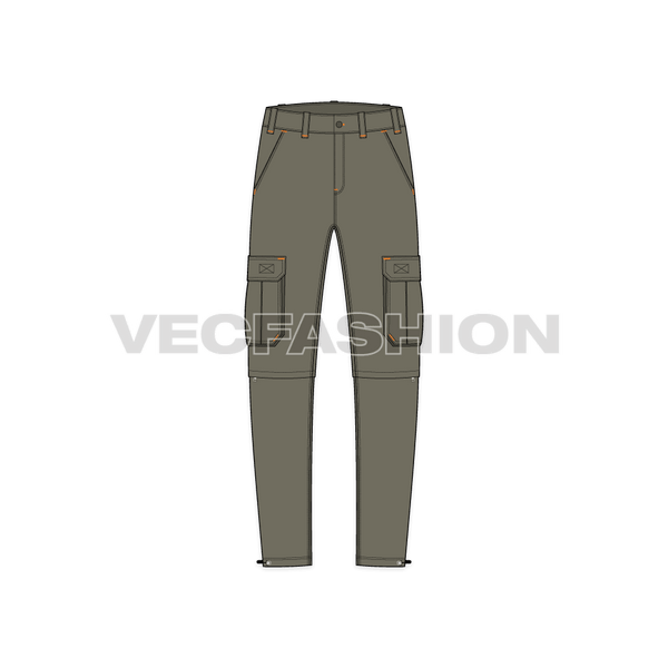 Mens Capri Length Cargo Pants - VecFashion