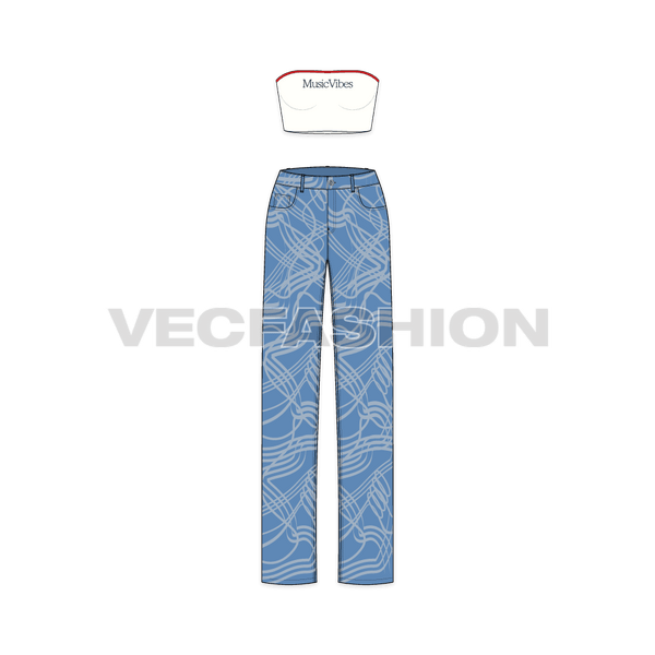 Set of Trims and Labels for Denim Jeans - VecFashion