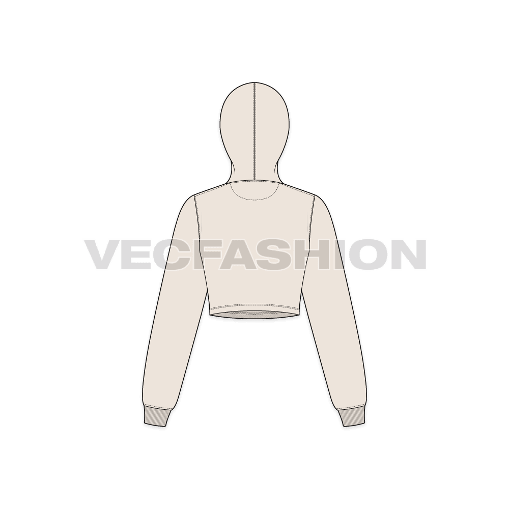 Women's Basic Crop Hoodie VecFashion Templates