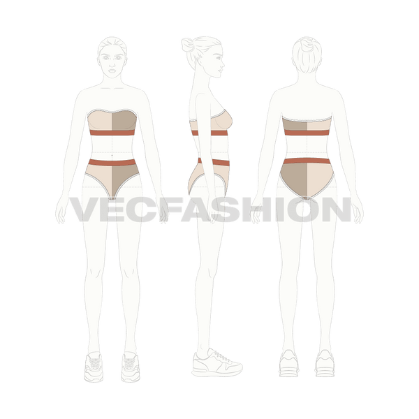Set Of Female Swimsuit Illustration Various Types Of Women Beach Clothes  Fashion Sketch Stock Photo Picture and Royalty Free Image Image  124149860