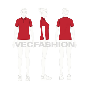 Women's Classic Red Polo Shirt - VecFashion