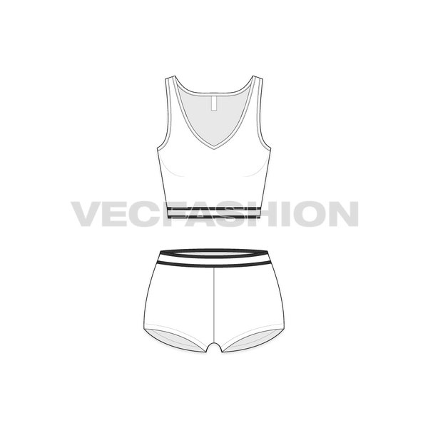 Sports underwear set fashion flat templates3 Vector Image