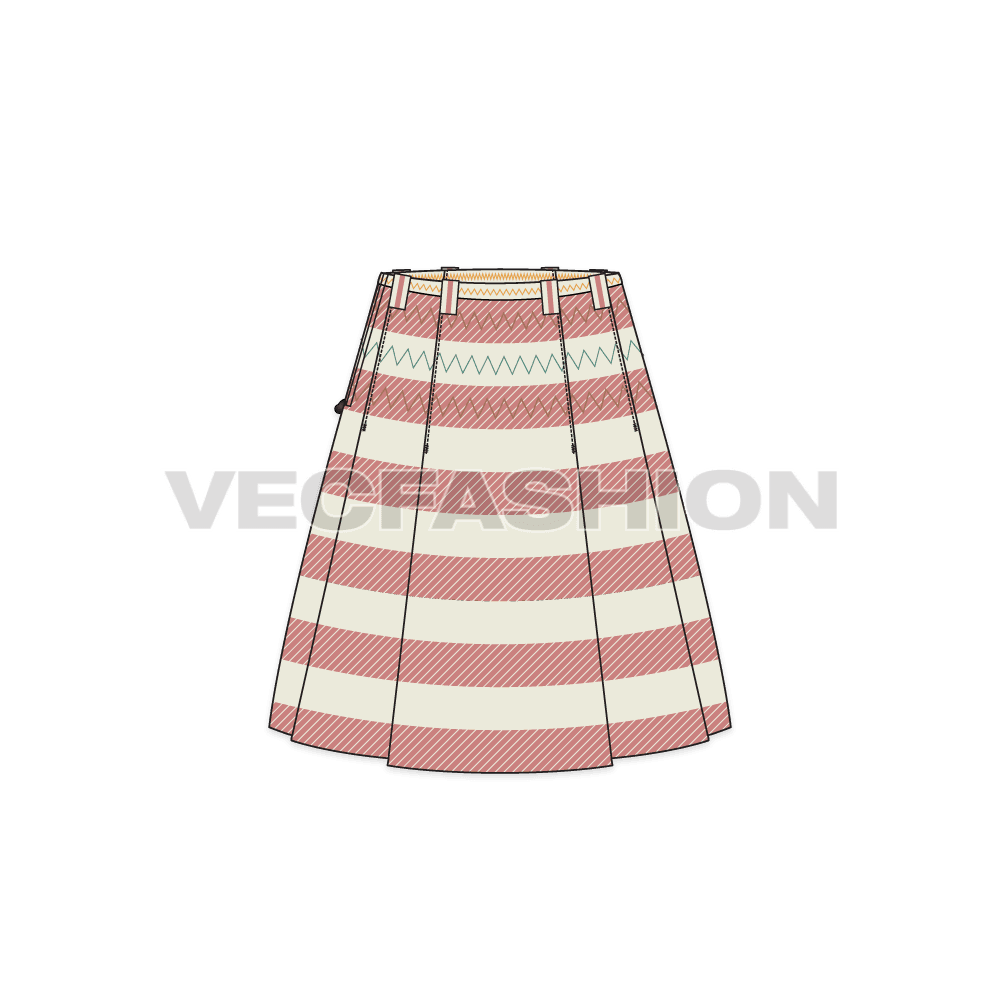 Women's Knife Pleat Vintage Skirt - VecFashion