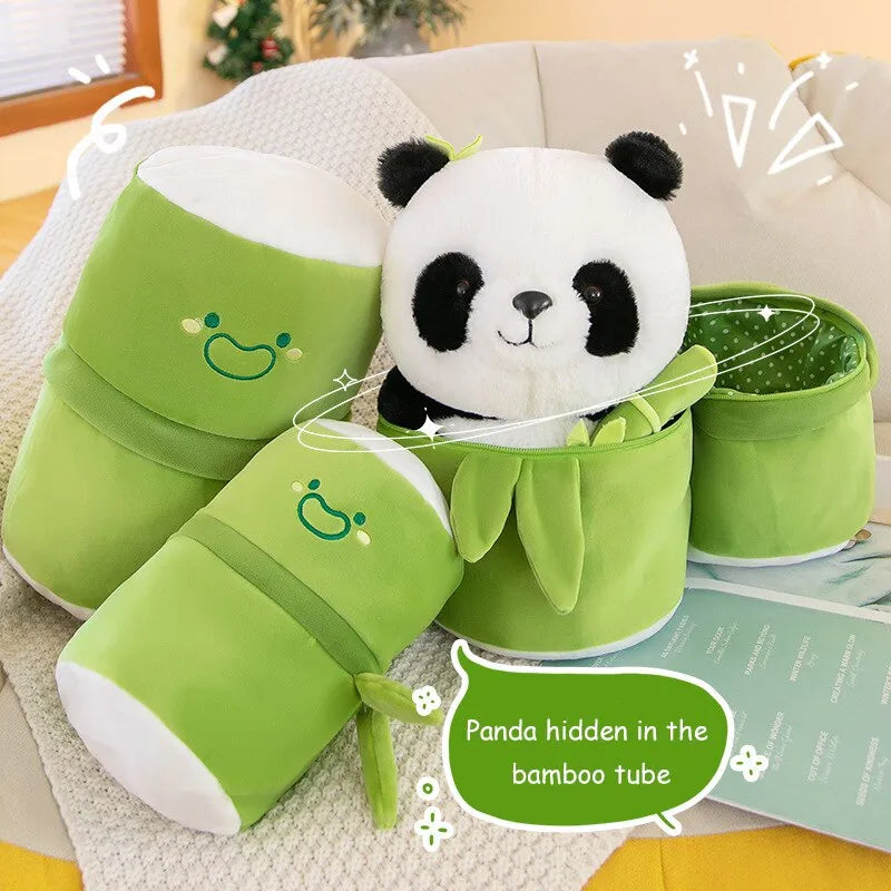 Bamboo Tube Panda Plushie