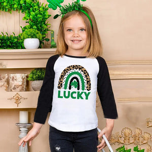 St. Patrick's Day Lucky Print Children's Raglan T-shirt - Various Styles - Oceanview Gifts