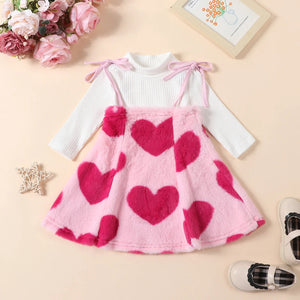Fluffy Heart Girl's 2-Piece Outfit - Oceanview Gifts