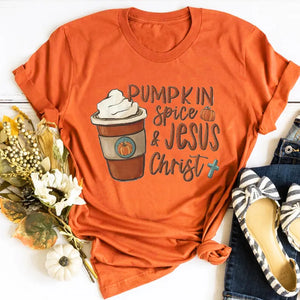 Pumpkin Spice & Jesus Christ Women's T-Shirt - Oceanview Gifts