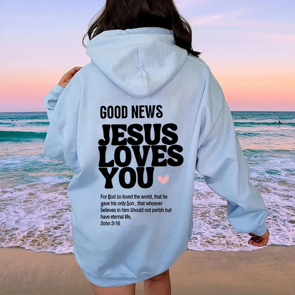 GOOD NEWS JESUS LOVES YOU Unisex Christian Hoodie