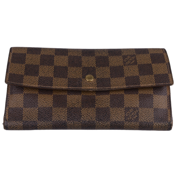 Louis Vuitton Portefeuille Sarah Damier Ebene Bifold Long Wallet