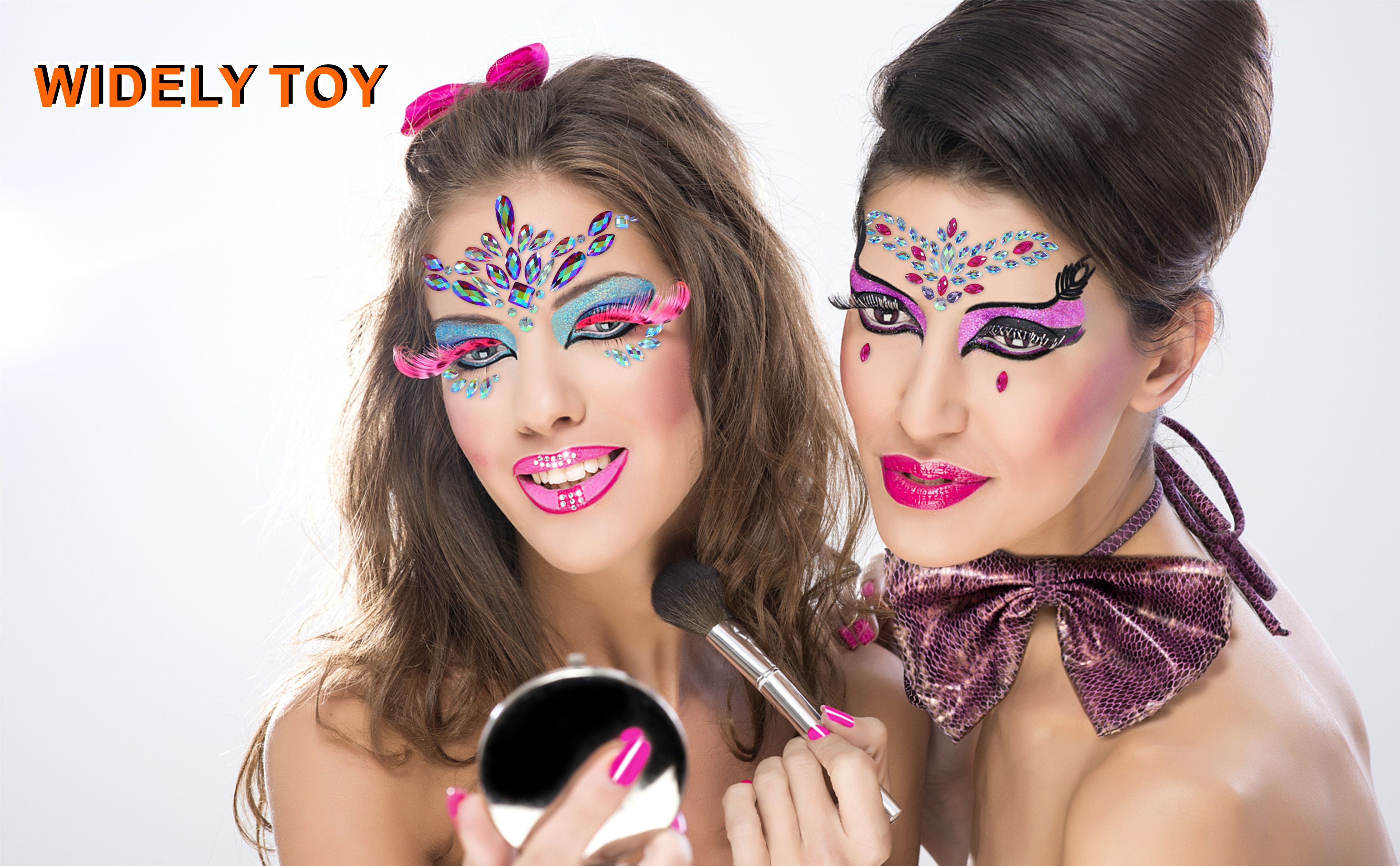 Face Gems-8 Sets Face Jewels Stick on Eyes Body Rave outfits Euphoria Fairy  Makeup- Face Rhinestones Jewelry Festivals Costumes and Parties