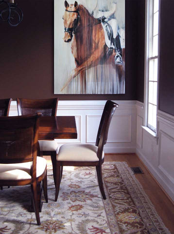 abstract equestrian art portraits on large custom canvas 