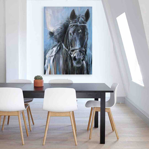 colorful abstract horse painting portrait large wall decor art on canvas