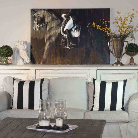large modern dressage horse oil painting on canvas available as a print