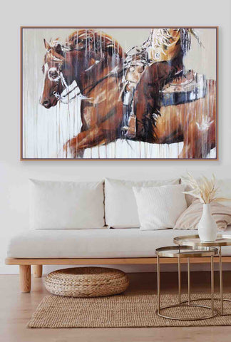 commission horse painting of painted pony in acrylic modern on large canvas
