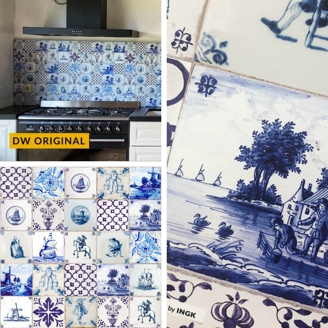Delfter Blau auf einer Küchenrückwand