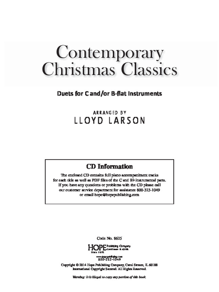 Contemporary Christmas Classics Duets For C And Or Bb Instruments