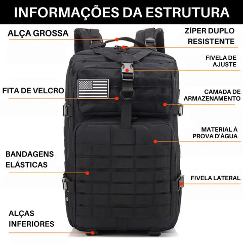 Mochila Tática Militar Ultra Resistente - à Prova D’água