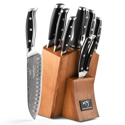 Damascus kitchen Knife block set 7 Piece-HYZ Series