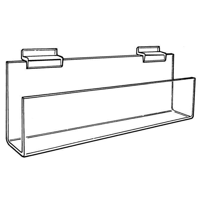 12" Acrylic Slatwall Card Trough - Braeside Displays product image