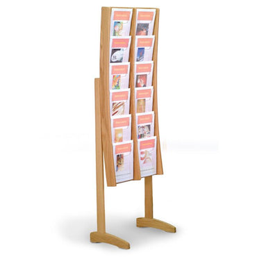 Magazine Holder Display Rack Floor-Standing Stand with Wheels for Many  Brochures