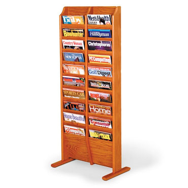 WBHMR10-FS: Wood 10-pocket Floor Stand Magazine Rack – Brochure Holders 4U