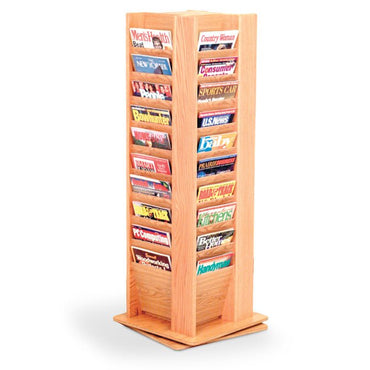 20 POCKET FLOOR STANDING WOOD MAGAZINE RACK – Braeside Displays